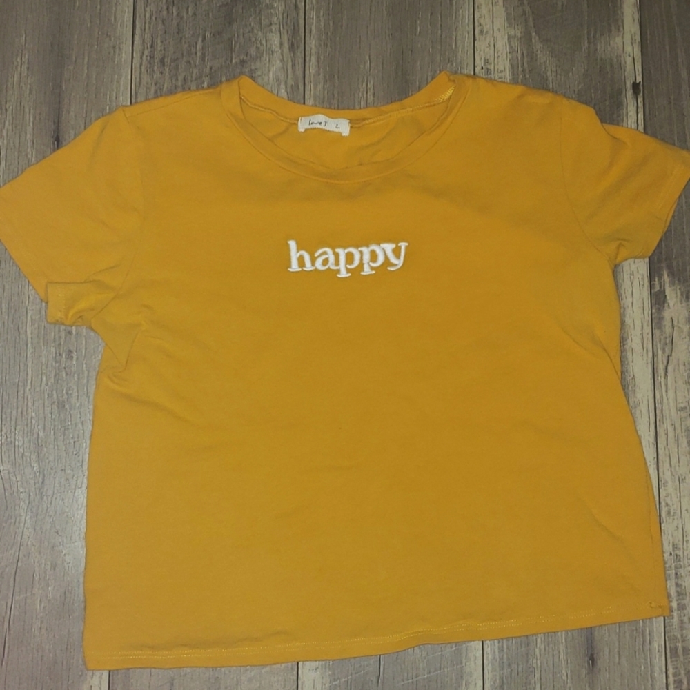 "Happy" cropped shirt